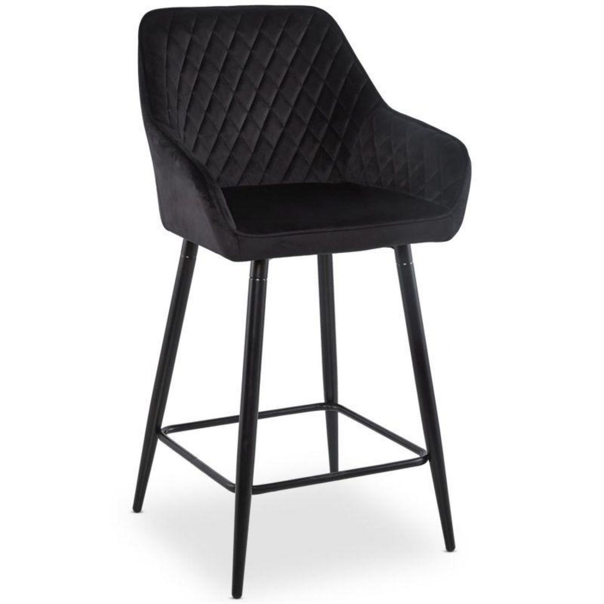Paris Prix Lot de 2 Chaises de Bar Velours  Onika  105cm Noir