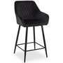Voir la diapositive 2 : Paris Prix Lot de 2 Chaises de Bar Velours  Onika  105cm Noir