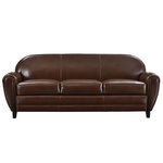 Rendez vous déco Canapé 3 places marron en croute de cuir enduite - Club. Coloris disponibles : Marron