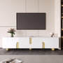 Voir la diapositive 2 : MERAX Meuble tv blanc 180cm mdf
