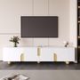 Voir la diapositive 2 : MERAX Meuble tv blanc 180cm mdf