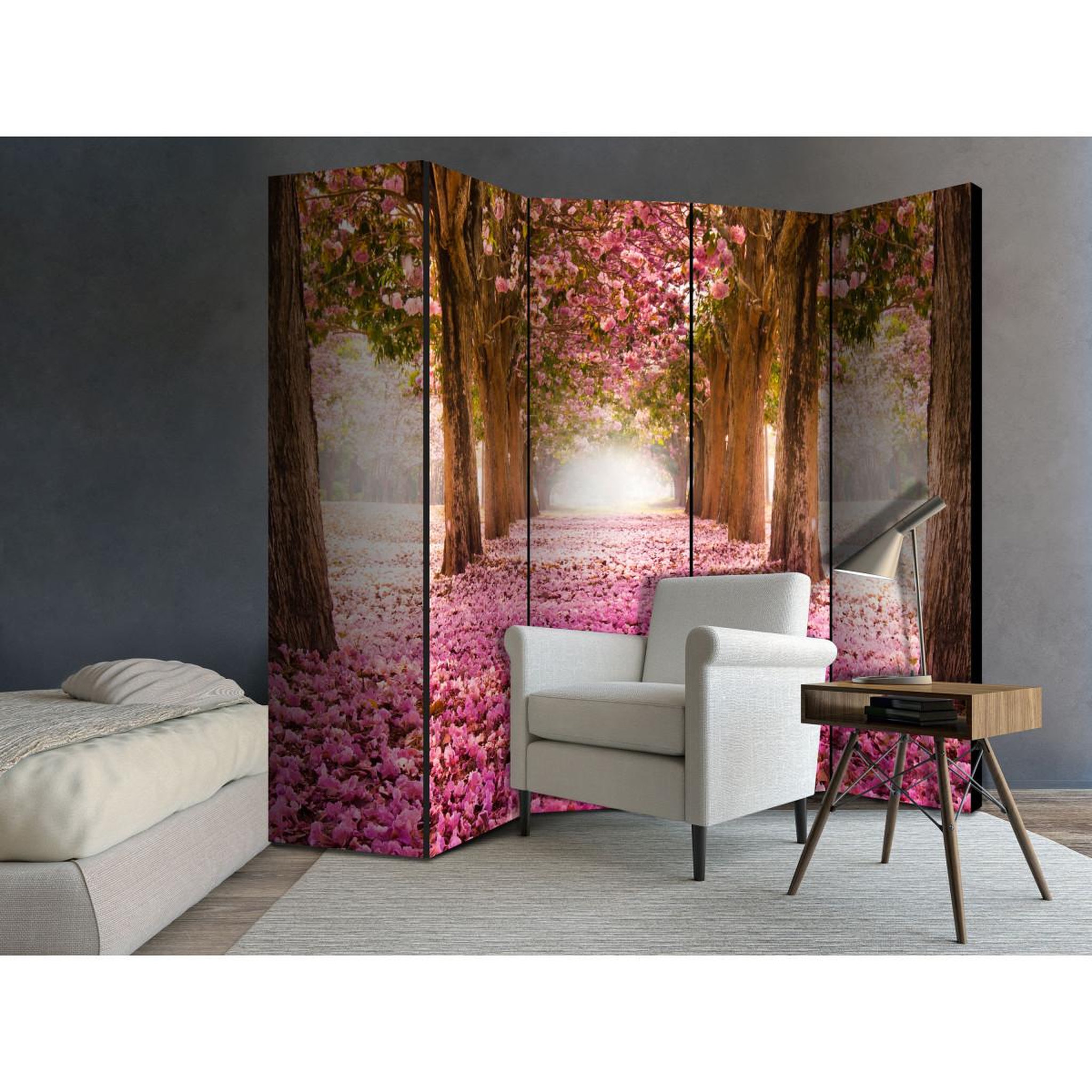 Voir la diapositive 2 : Paris Prix Paravent 5 volets  pink grove  172x225cm