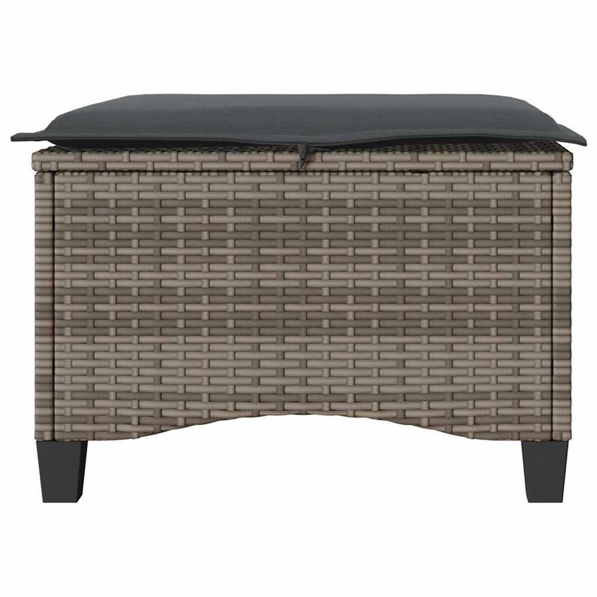 Voir la diapositive 5 : VIDAXL Tabourets jardin coussins 2 pcs gris 55x55x36 cm resine tressee