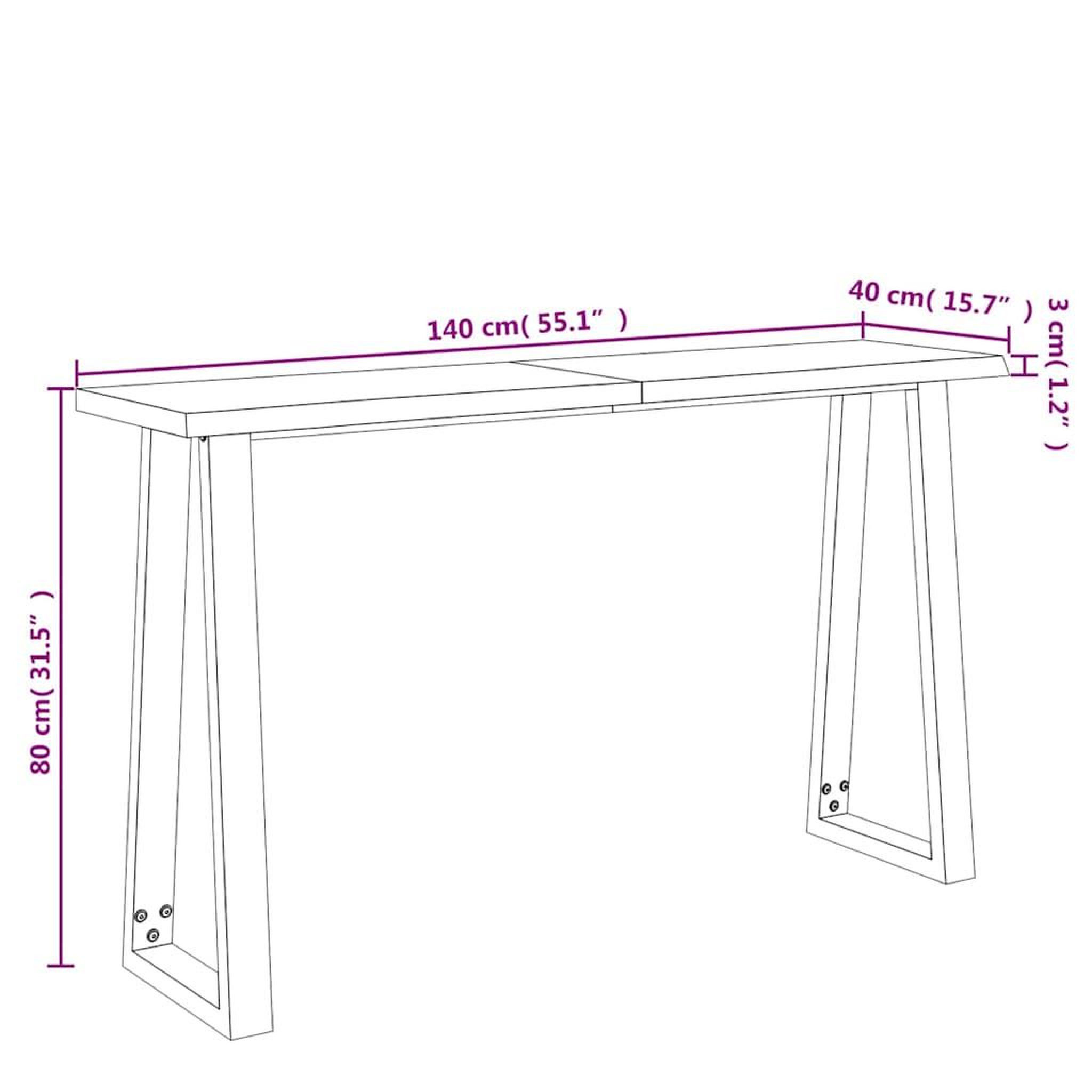 Voir la diapositive 6 : VIDAXL Table console a live edge 140x40x80 cm bois d'acacia solide