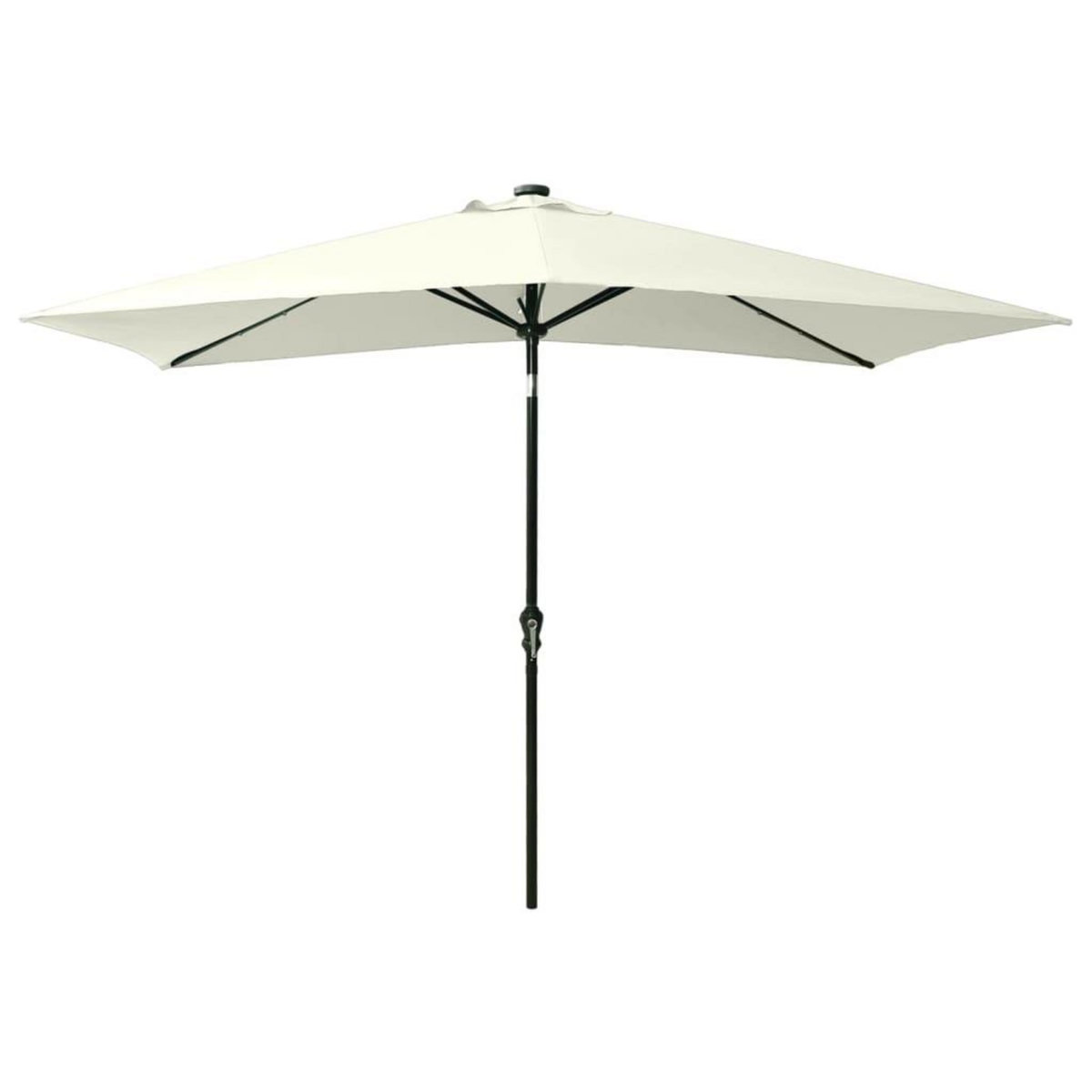 VIDAXL Parasol de jardin avec LED et mat en acier sable 2x3 m