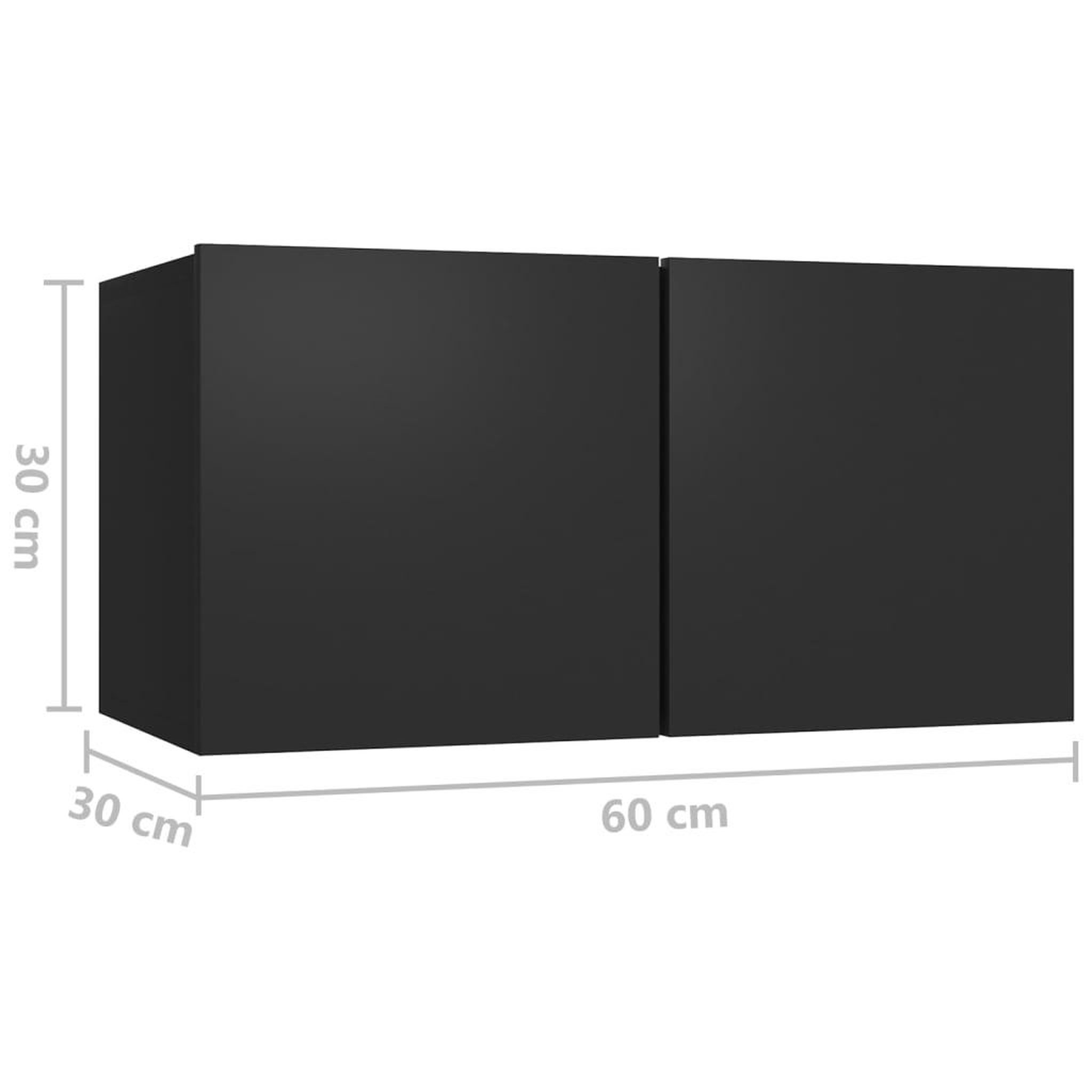 Voir la diapositive 6 : VIDAXL Meuble TV suspendu Noir 60x30x30 cm