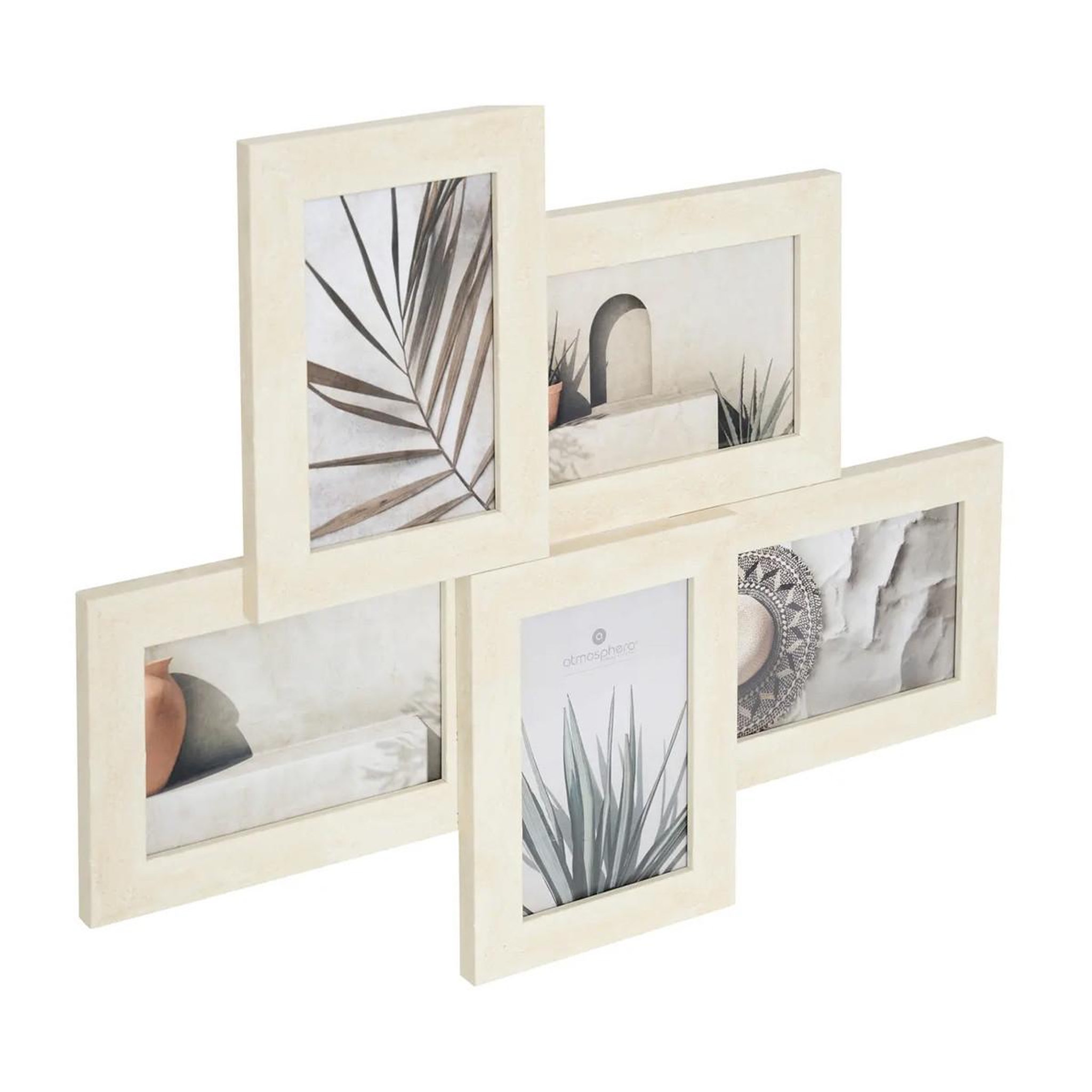 ATMOSPHERA Pêle-mêle 5 photos effet travertin  anaya  48cm beige