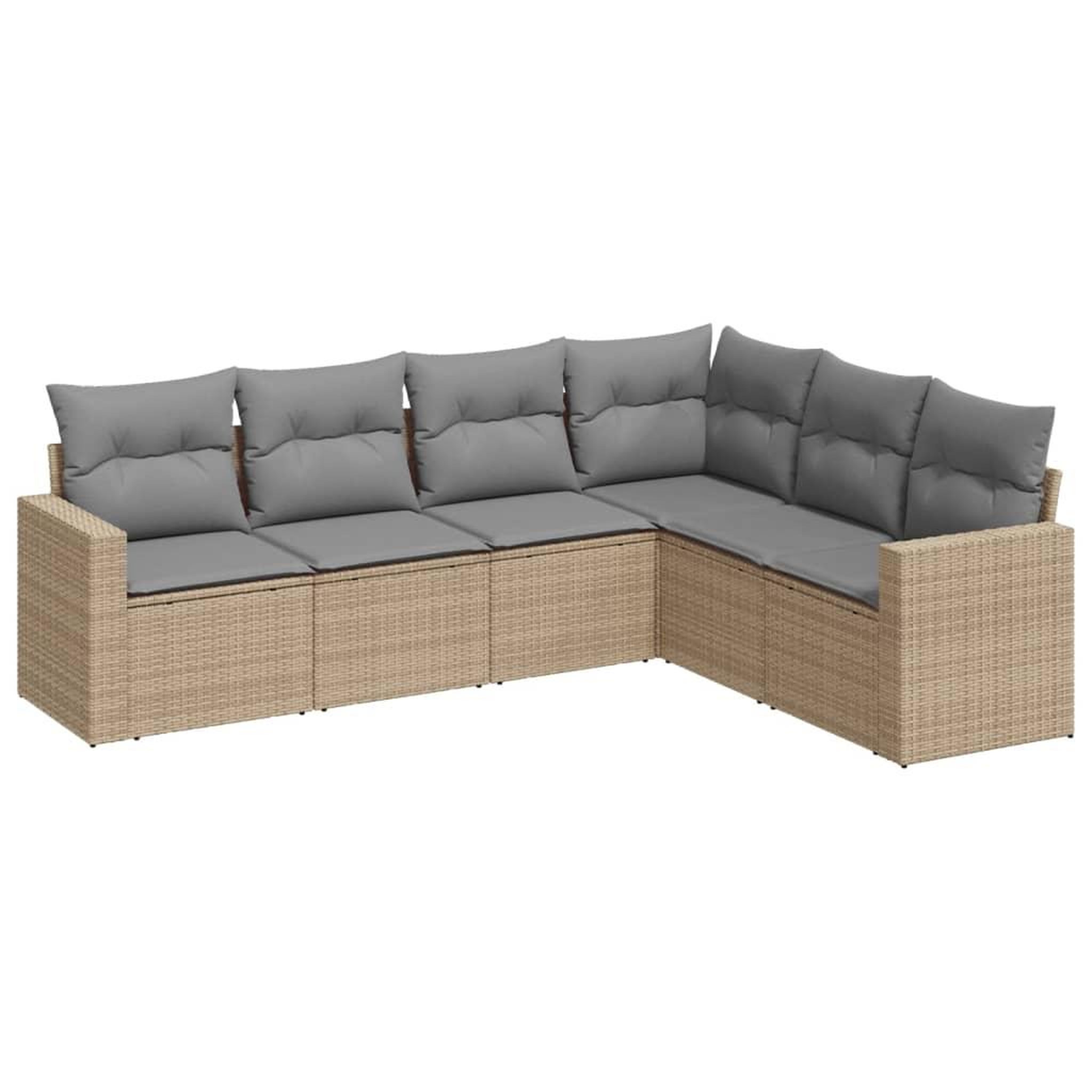 Voir la diapositive 2 : VIDAXL Salon de jardin avec coussins 6 pcs beige resine tressee