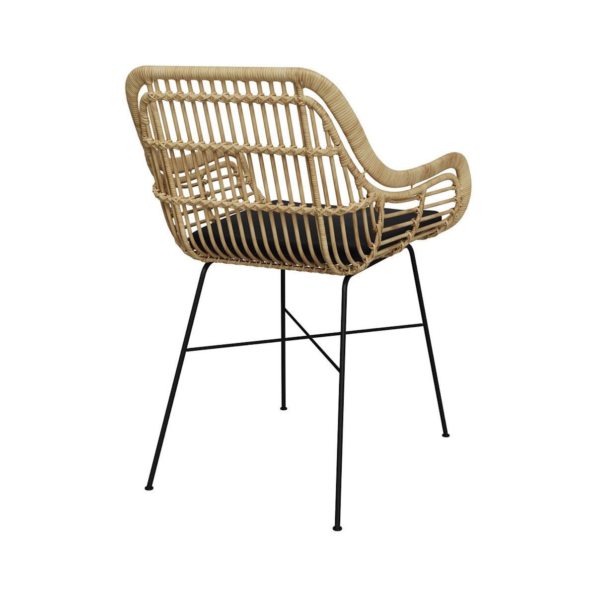 Rendez vous déco Chaise en rotin naturel et pieds en métal noir - Chiloe