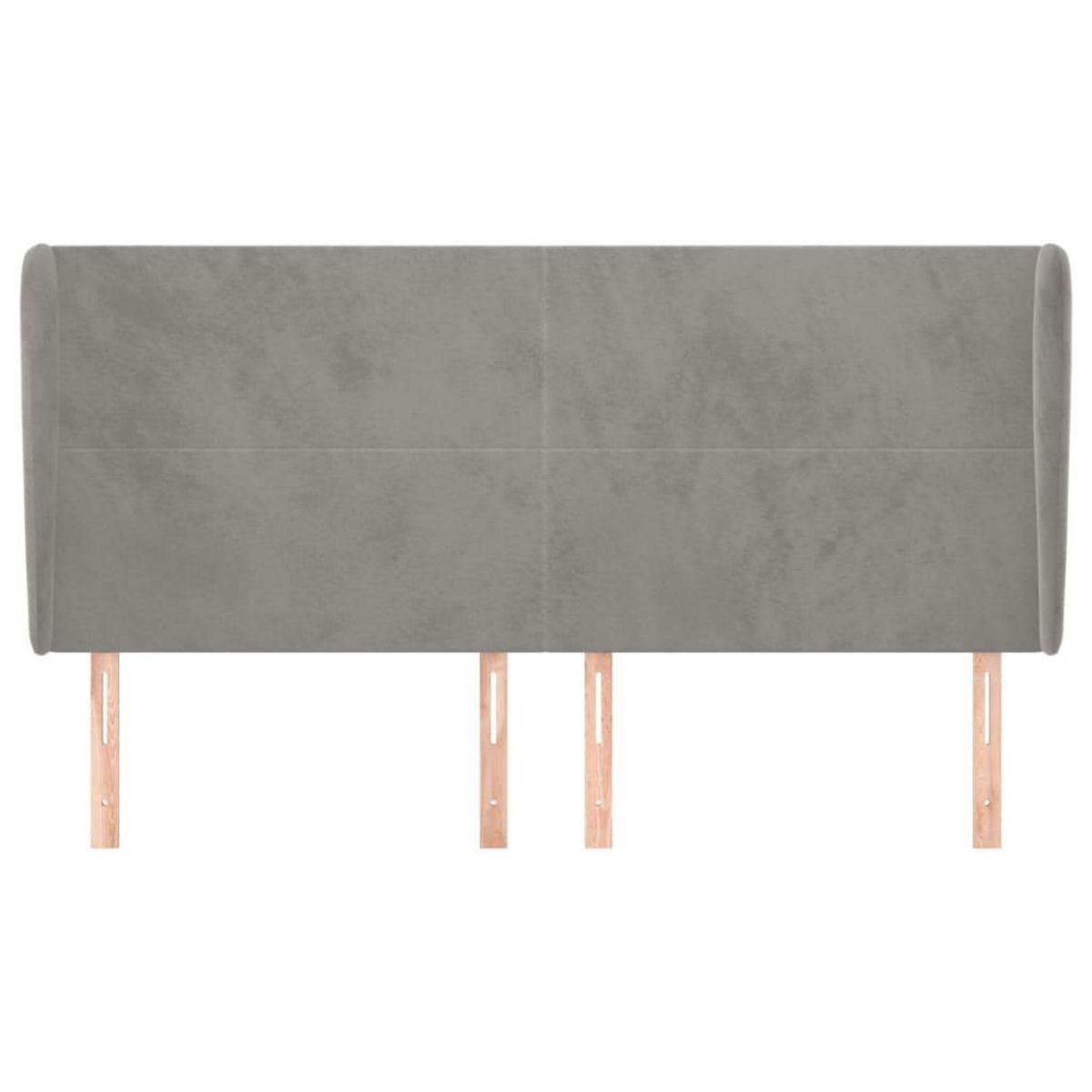 VIDAXL Tete de lit avec oreilles Gris clair 203x23x118/128 cm Velours