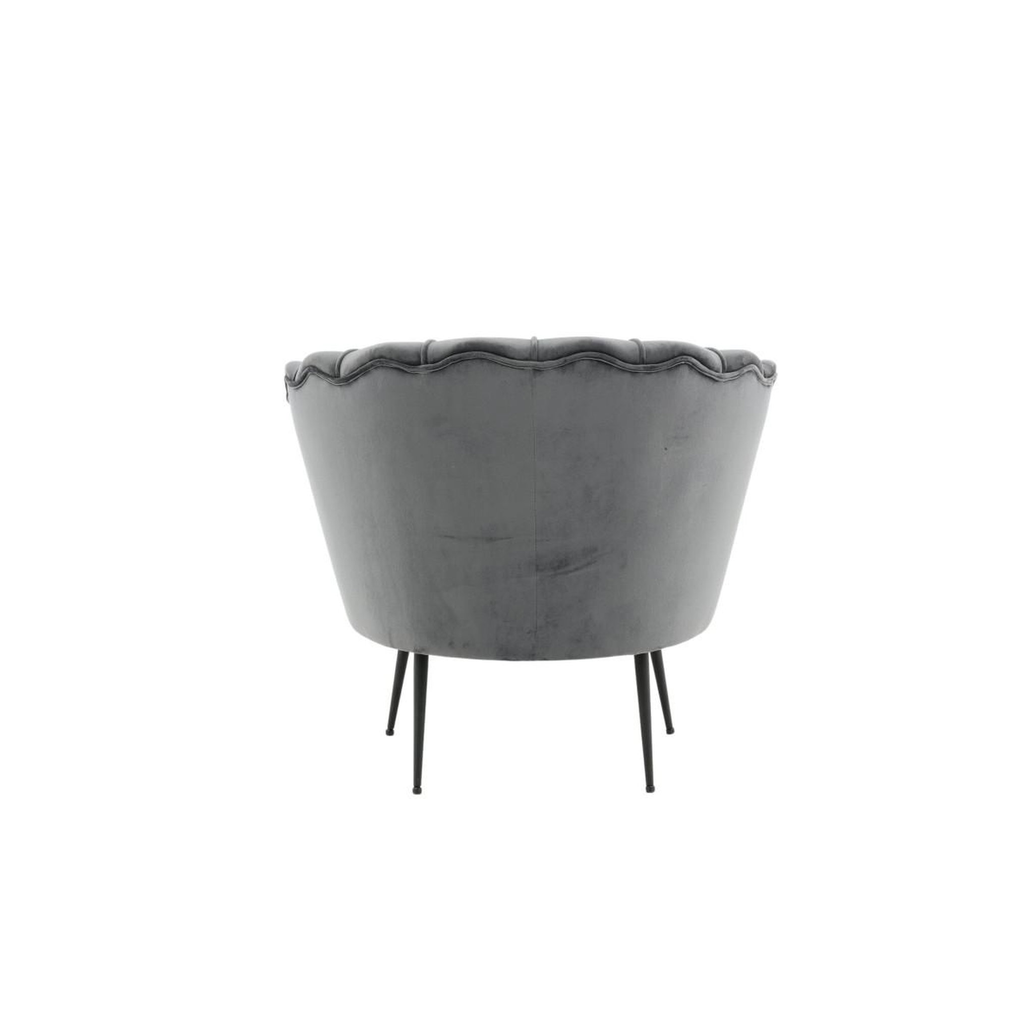 Voir la diapositive 5 : Paris Prix Fauteuil coquillage en velours  calais  83cm gris foncé