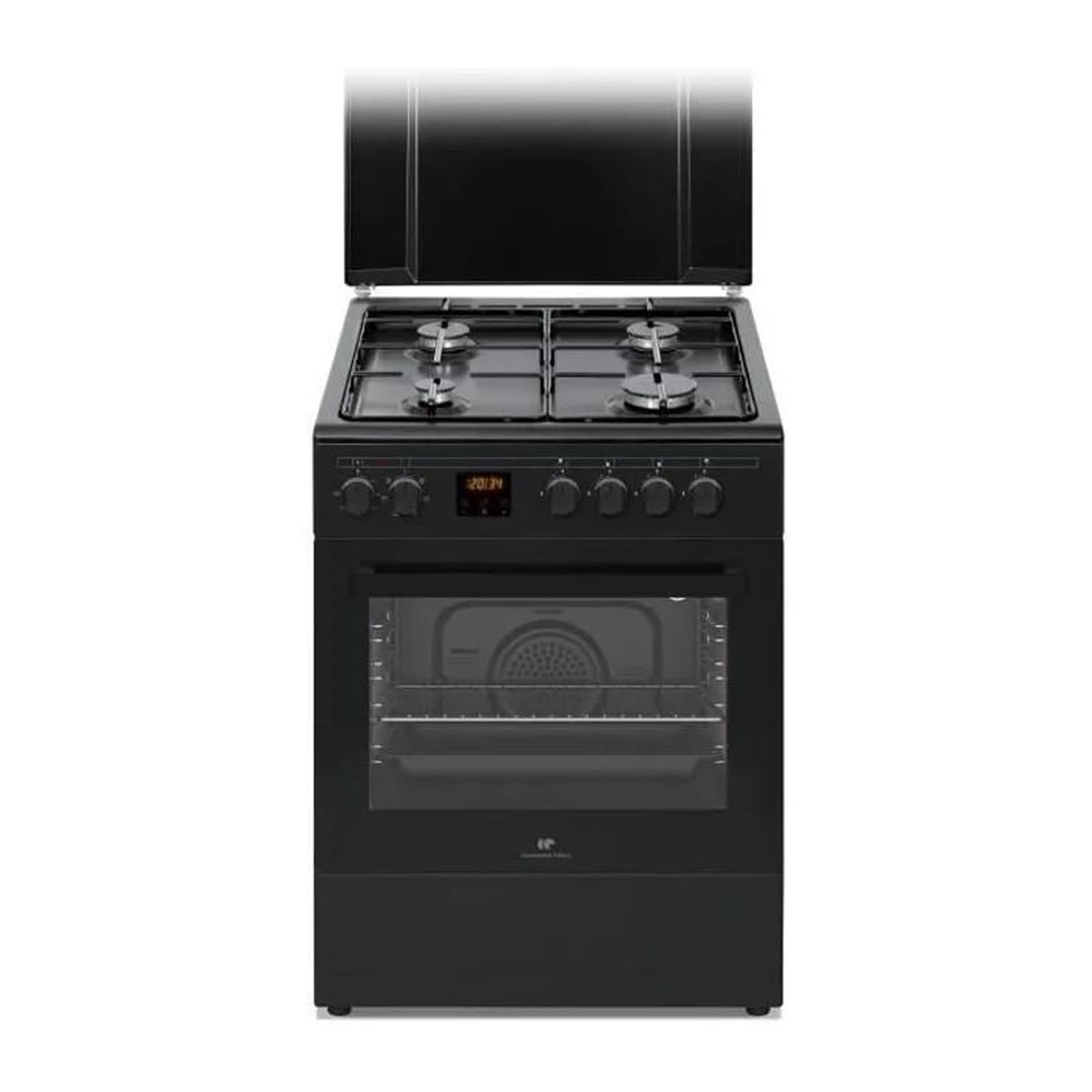 CONTINENTAL EDISON Cuisinière gaz – 4 feux – L59,8 × P61 × H83 cm – Noir – Continental Edison CECG60FCB1