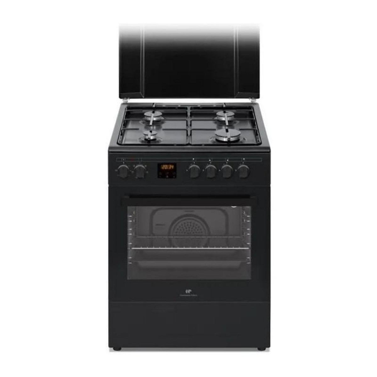 CONTINENTAL EDISON Cuisiniere gaz CONTINENTAL EDISON CECG60FCB1 - 4 feux - L59,8 x P61 xH83cm- Noir