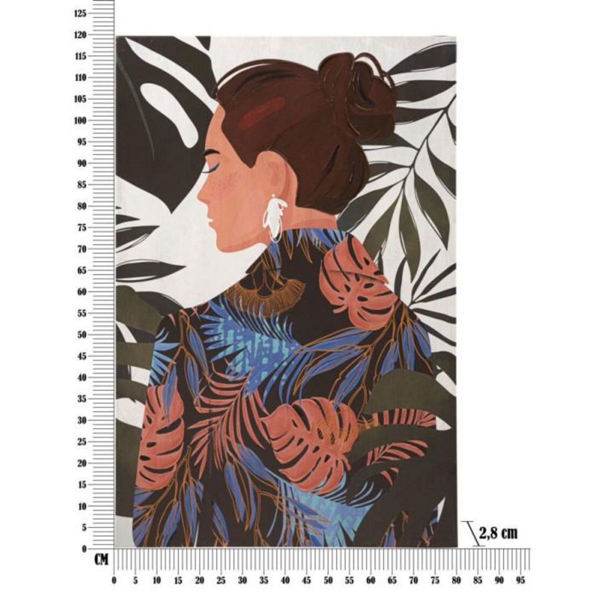 Paris Prix Toile Imprimée Déco  Lady Jungle Dos  80x120cm Multicolore