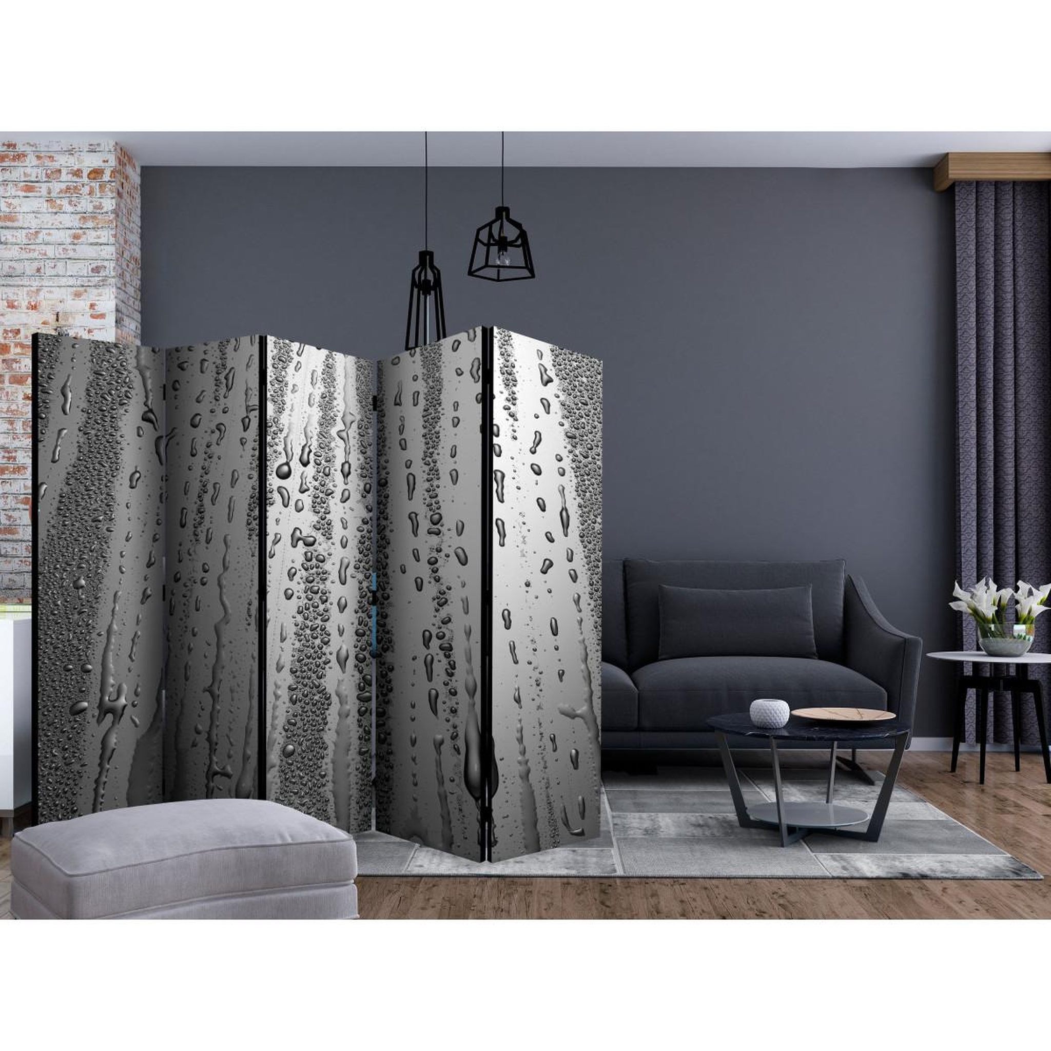 Voir la diapositive 2 : Paris Prix Paravent 5 volets  summer drizzle  172x225cm