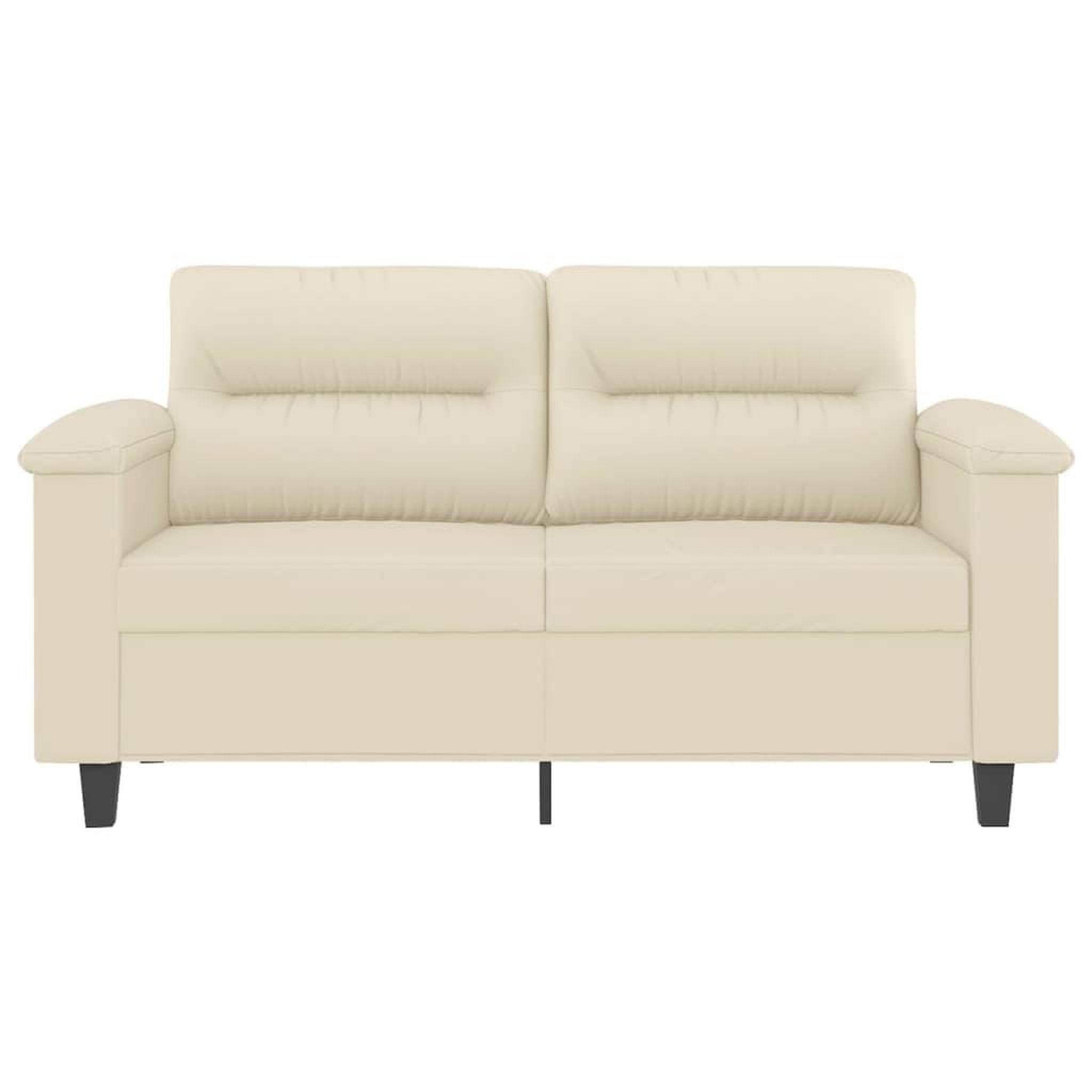 Voir la diapositive 3 : VIDAXL Canape a 2 places Creme 120 cm Similicuir