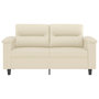 Voir la diapositive 3 : VIDAXL Canape a 2 places Creme 120 cm Similicuir