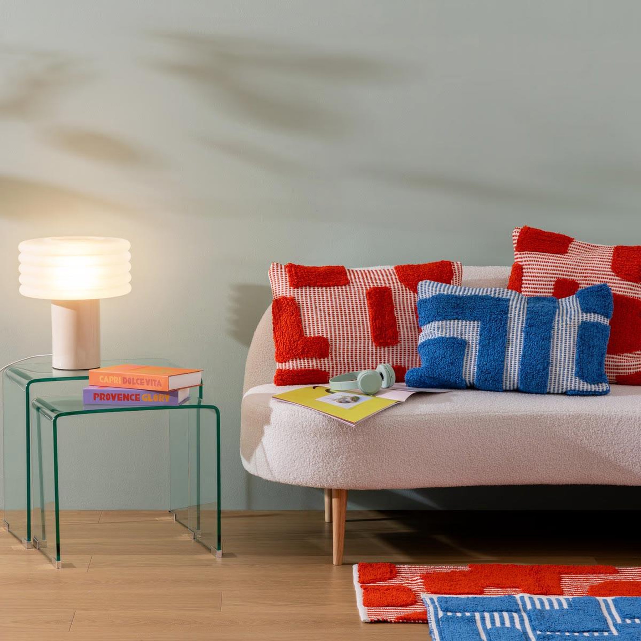 Voir la diapositive 6 : ATMOSPHERA Lampe à poser en verre  asti  36cm beige