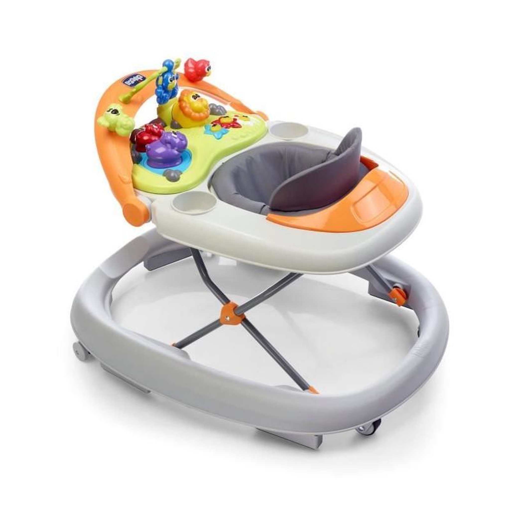 Voir la diapositive 2 : CHICCO Trotteur Walky Talky Grey - Sons et Lumieres - 4 roues - 6 freins - CHICCO