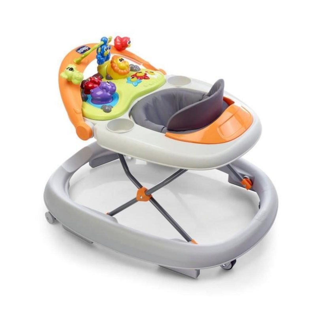 CHICCO Trotteur Walky Talky Grey - Sons et Lumieres - 4 roues - 6 freins - CHICCO