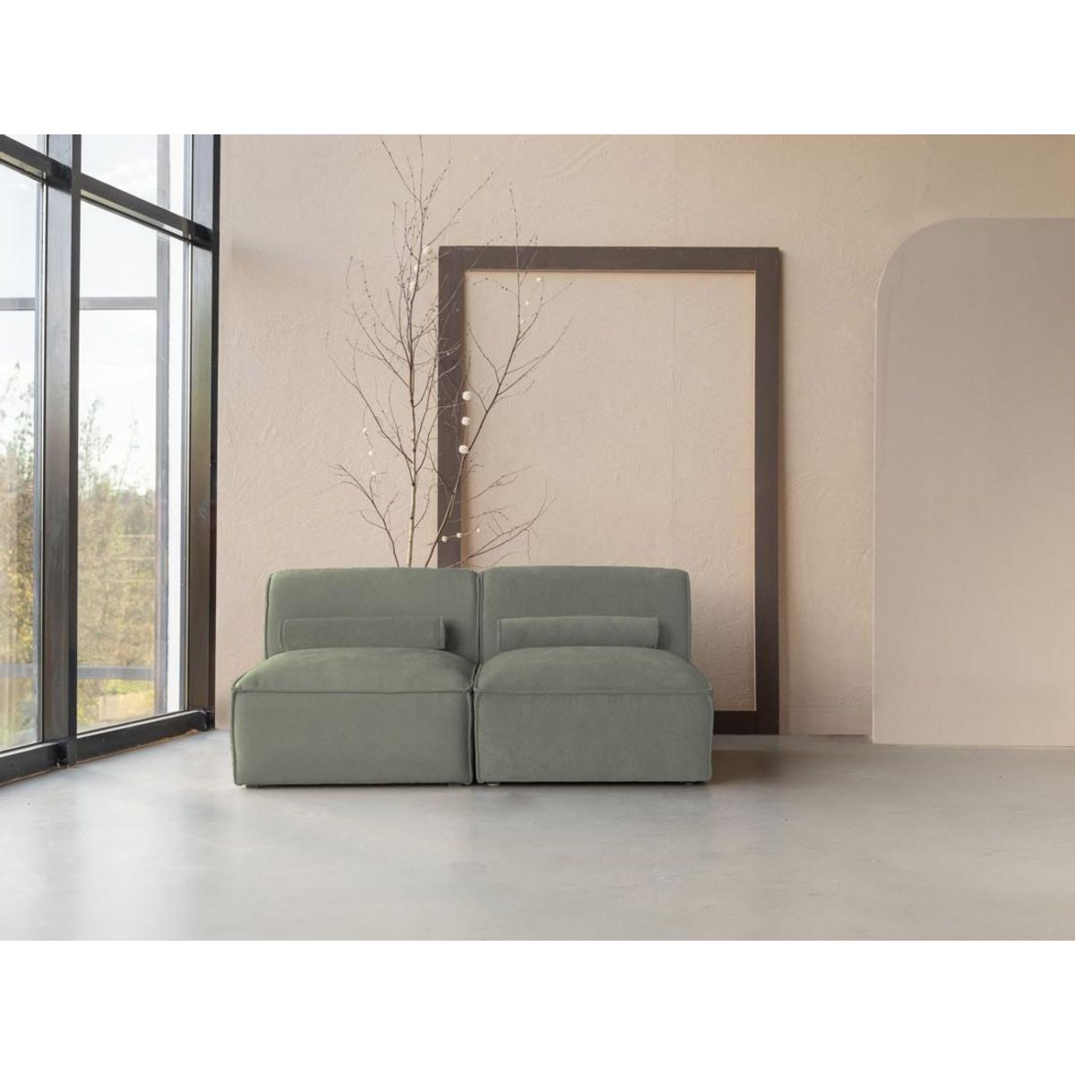 BEST MOBILIER Felix - canapé modulable 2 places en tissu texturé