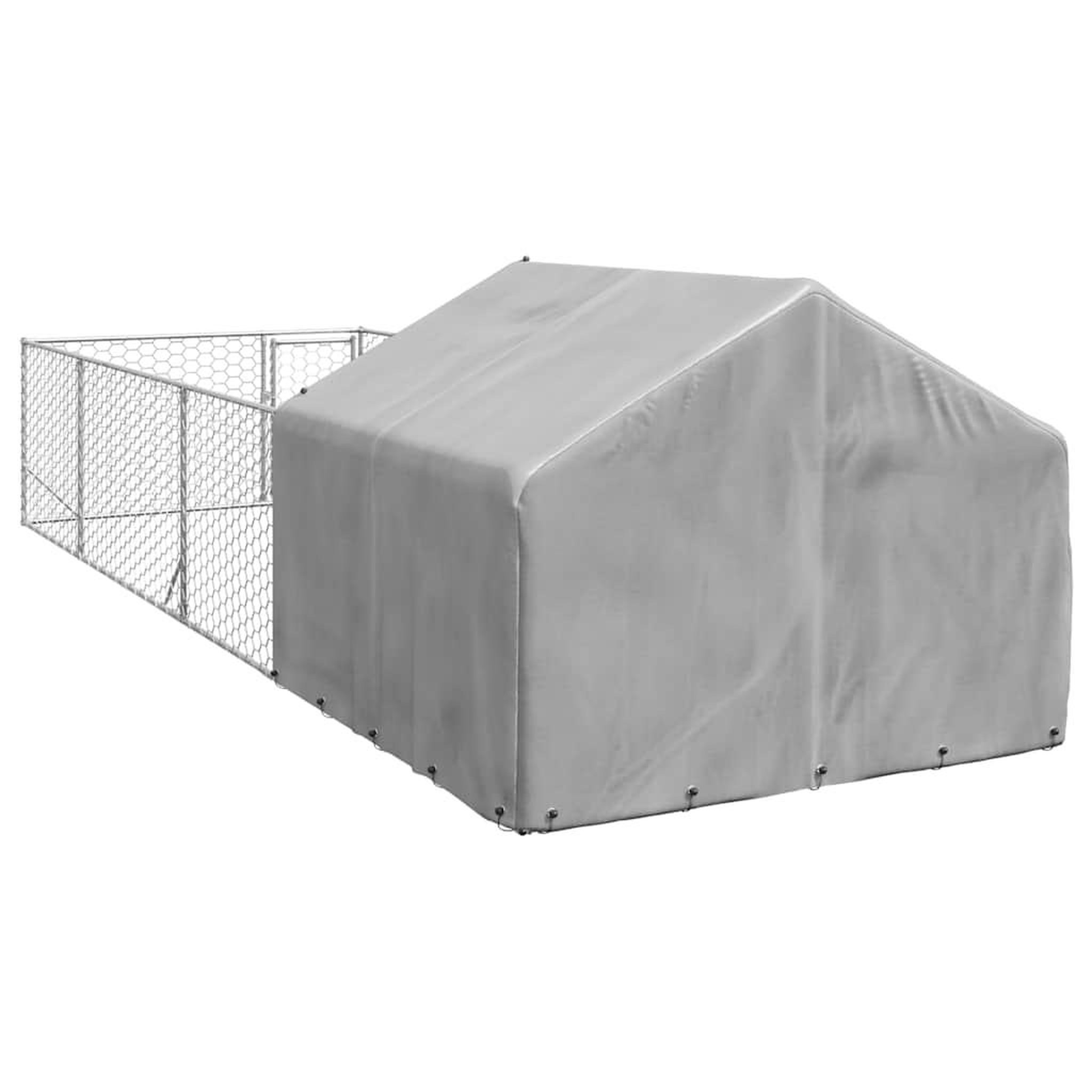 Voir la diapositive 5 : VIDAXL Niche d'exterieur pour chien enclos 6x2x1,5 m acier galvanise