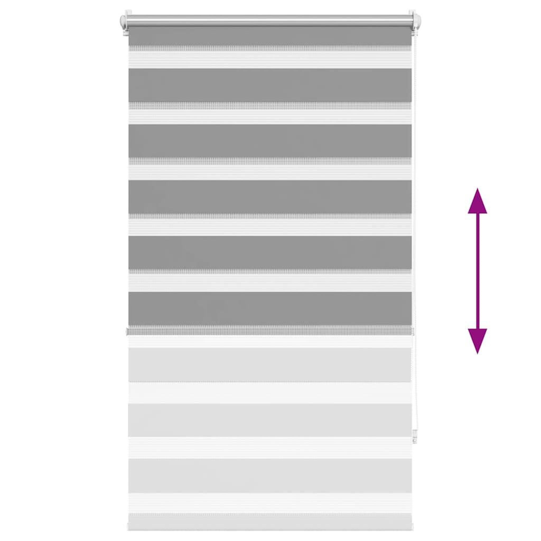 Voir la diapositive 5 : VIDAXL Store venitien zebre 70,9 x 120 cm, largeur du tissu 66,7 cm, gris