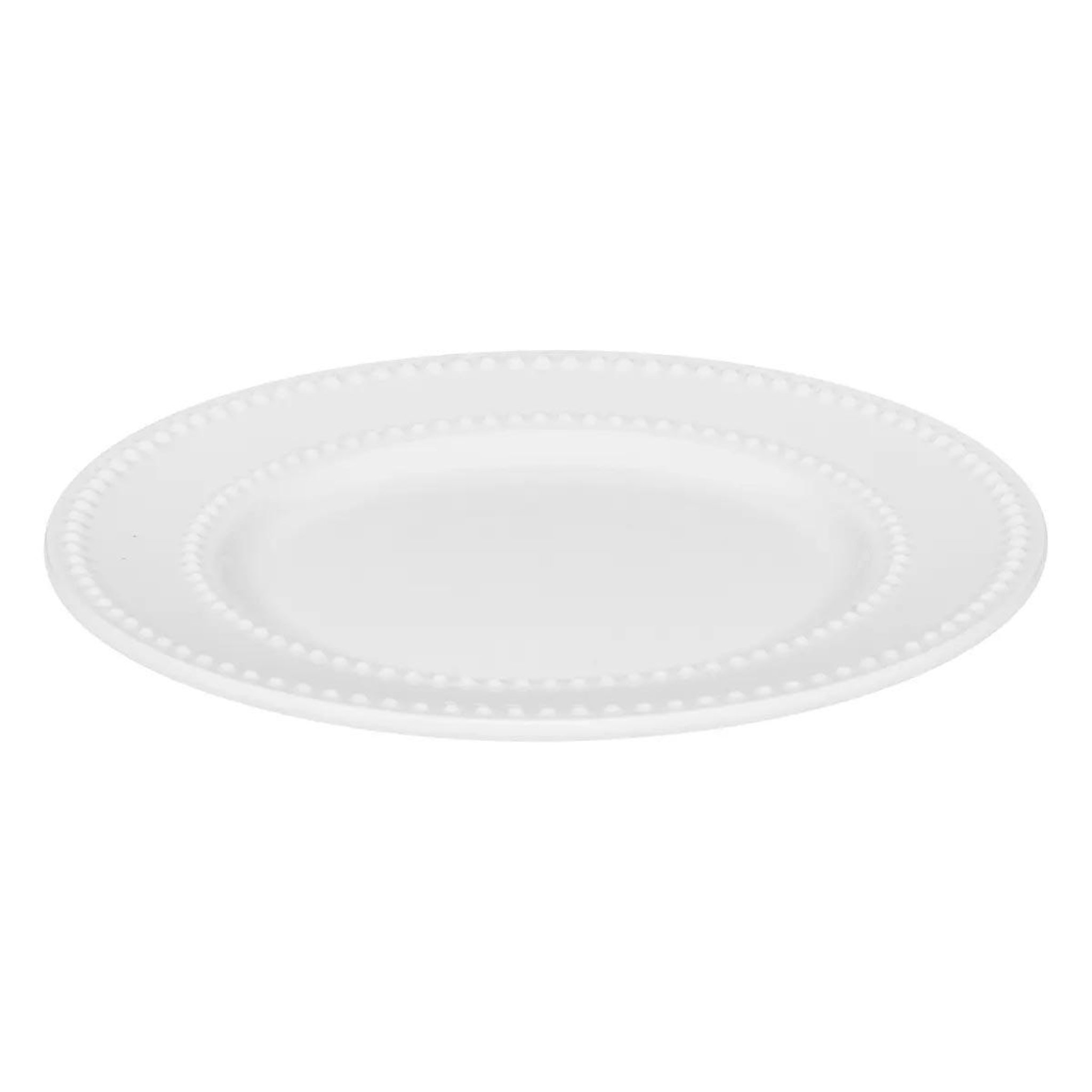 Voir la diapositive 3 : SECRET DE GOURMET Service de table en porcelaine 18 pièces  perle  27cm blanc