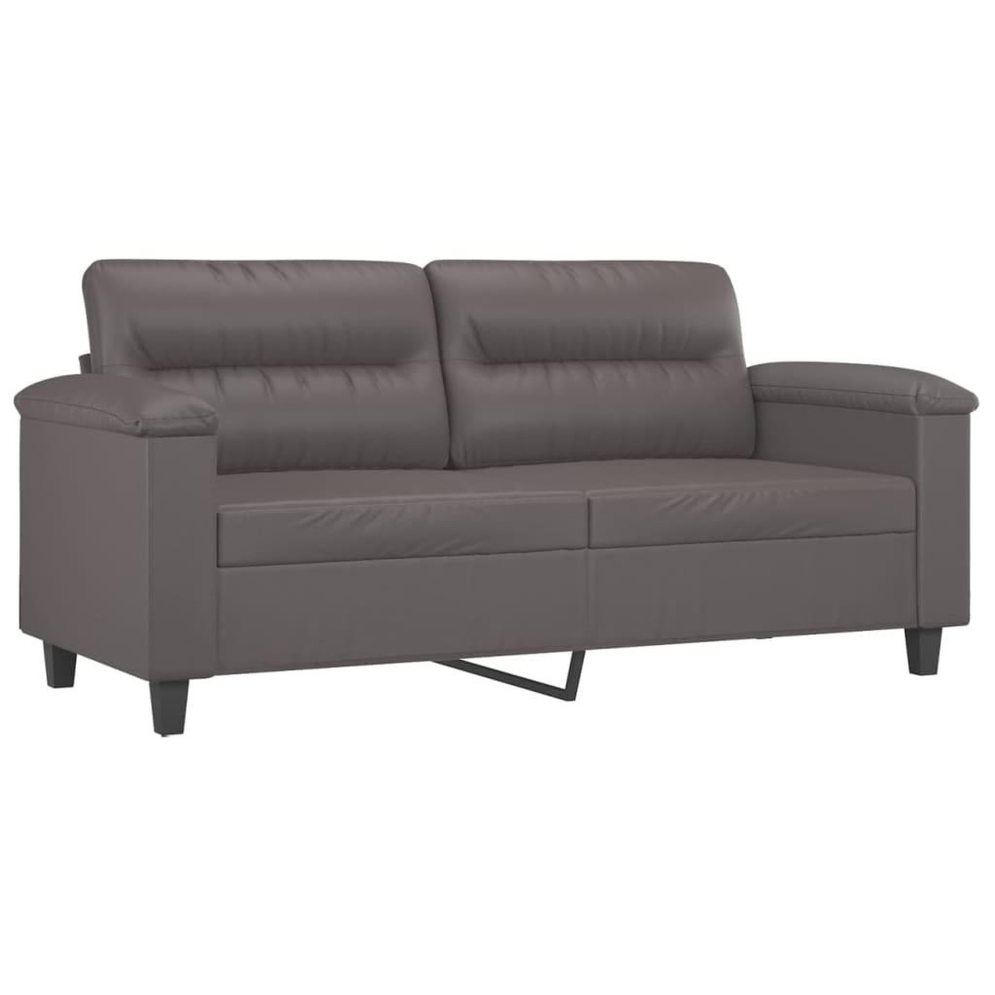 Voir la diapositive 4 : VIDAXL Ensemble de canapes 2 pcs avec coussins Gris Similicuir