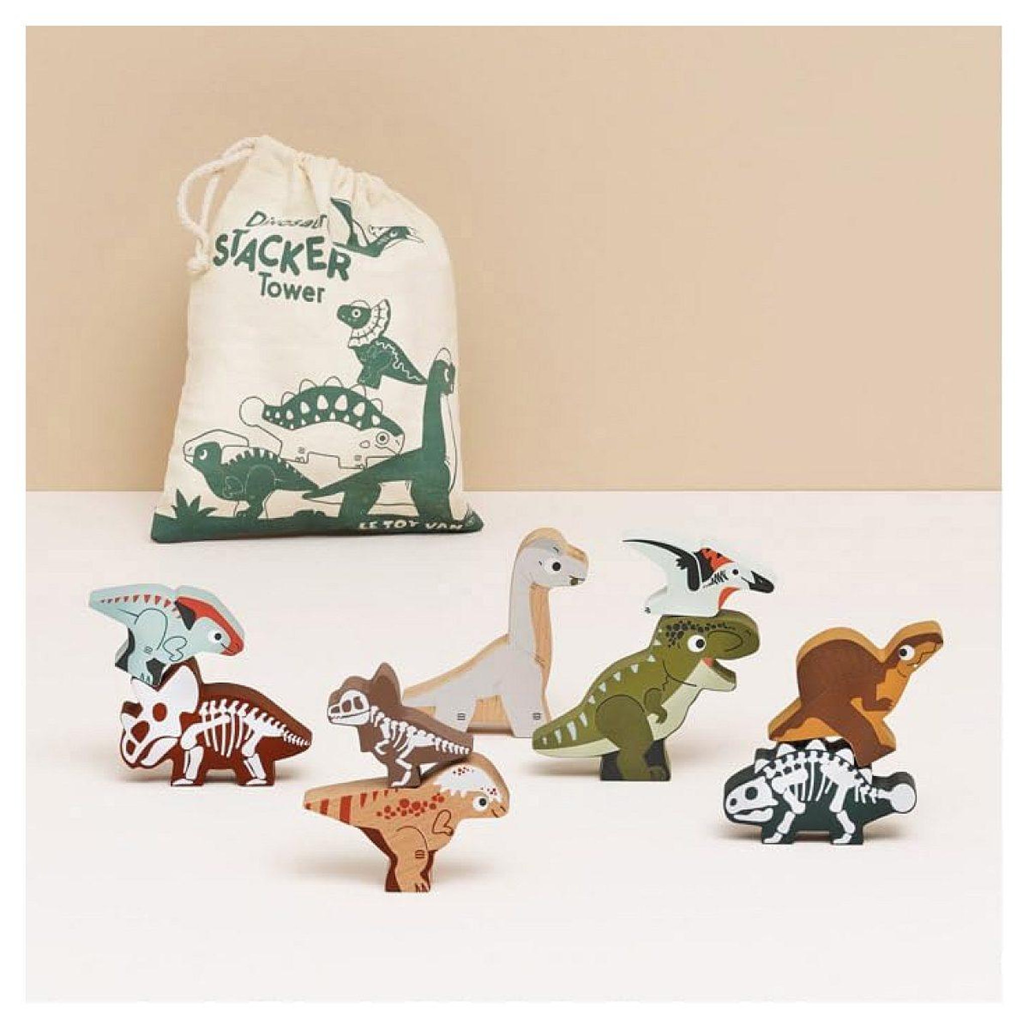 Voir la diapositive 3 : Le Toy Van Dinosaures à empiler - 10 pièces