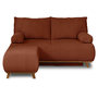 Voir la diapositive 1 : BEST MOBILIER Cristal - canapé 3 places - convertible avec coffre et pouf - en velours texturé