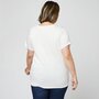 IN EXTENSO T-shirt manches courtes blanc col v en dentelle grande taille femme