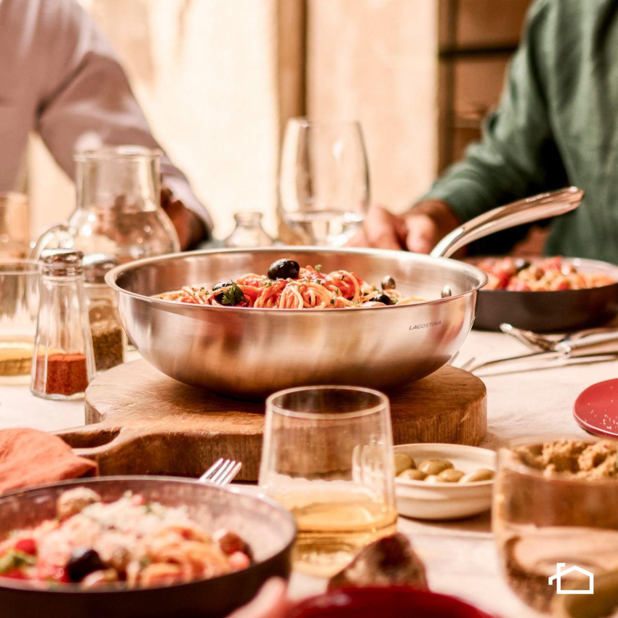 Voir la diapositive 5 : Lagostina Wok Saltapasta Amore Mio 26 cm + Cuillère
