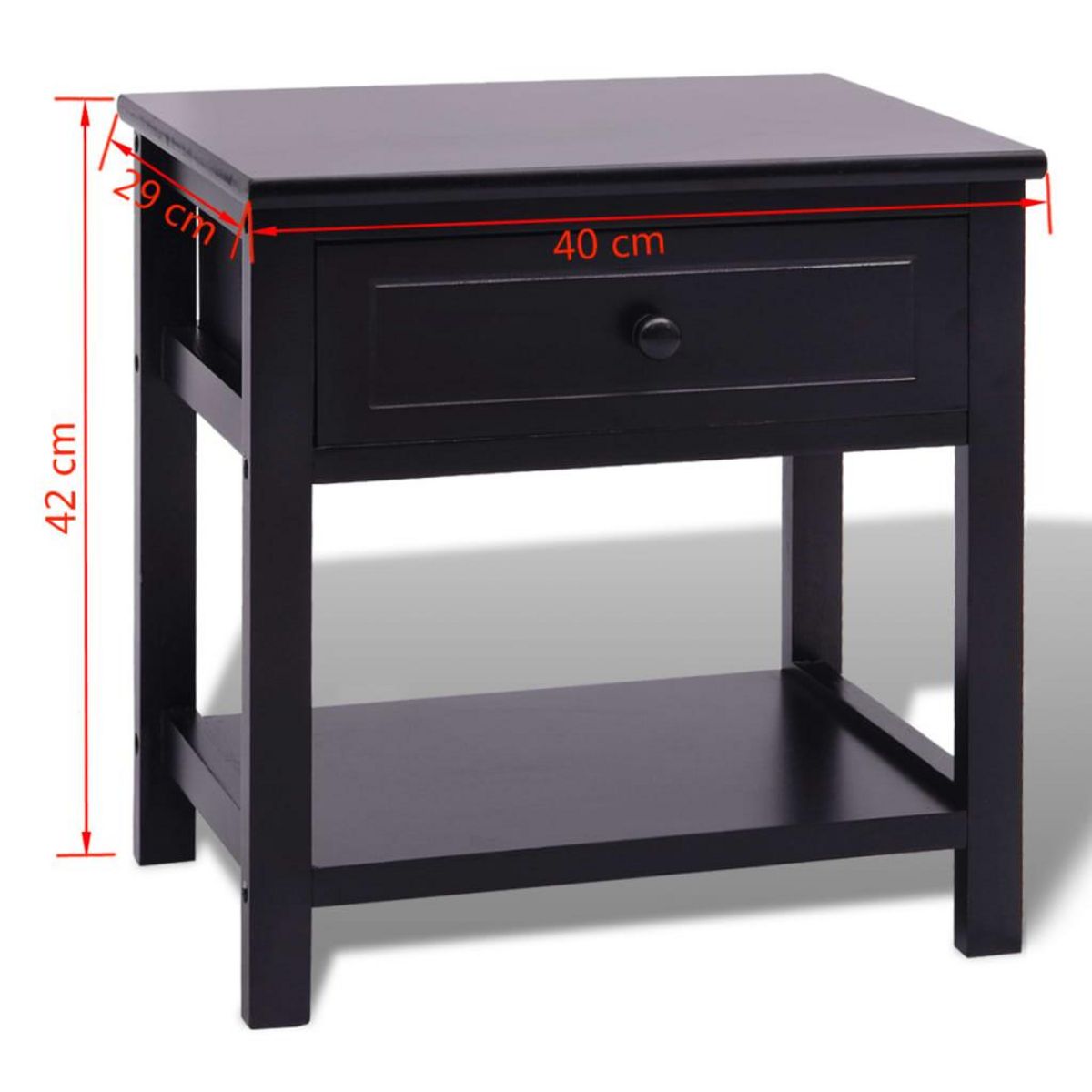 VIDAXL Table de chevet 2 pcs Bois Noir