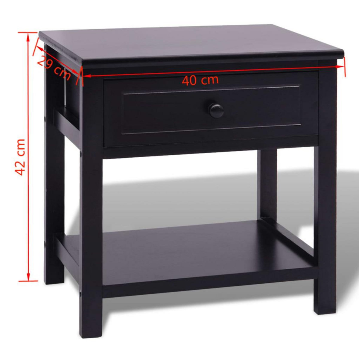 VIDAXL Table de chevet 2 pcs Bois Noir