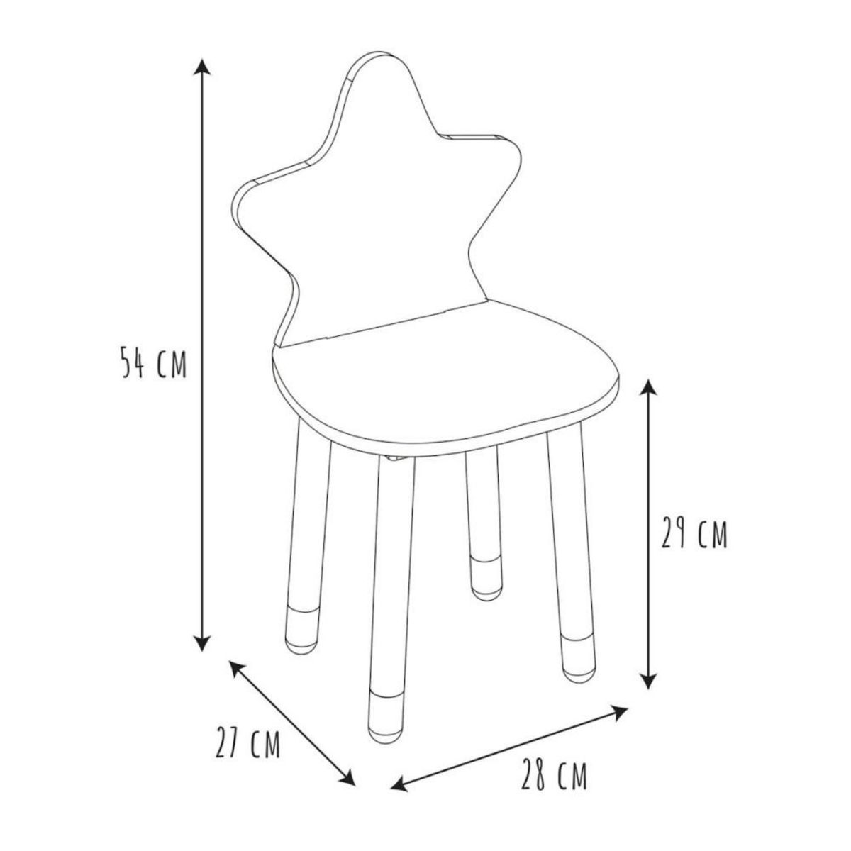 The Home Deco Factory Chaise enfant étoile coloris blanc