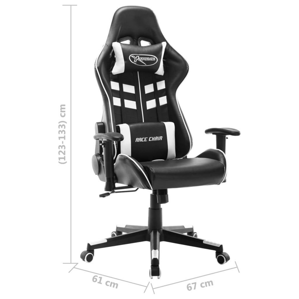 VIDAXL Chaise de jeu Noir et blanc Cuir artificiel