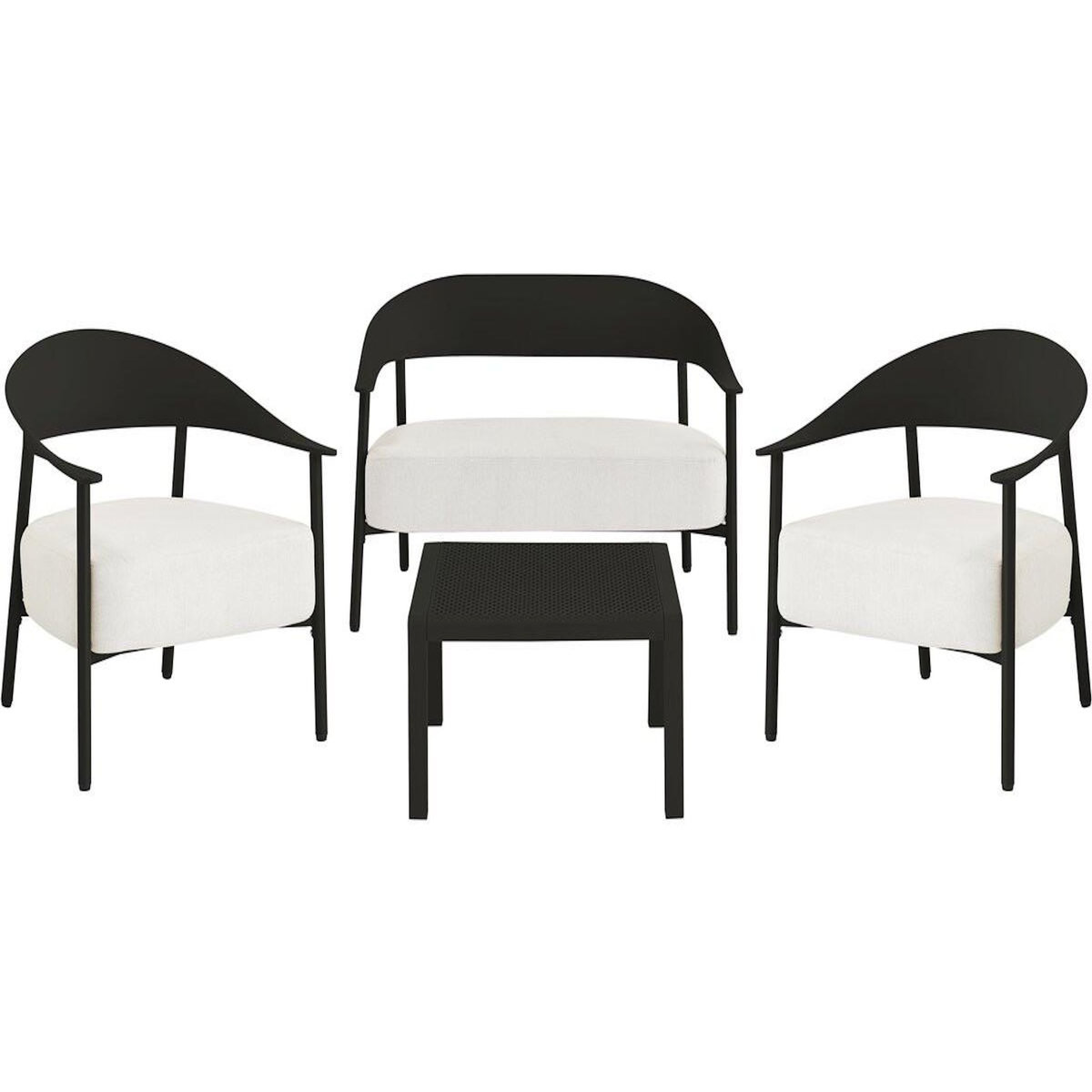 Habitat et Jardin Salon de jardin en métal et plastique  Céora  - 4 places - Noir