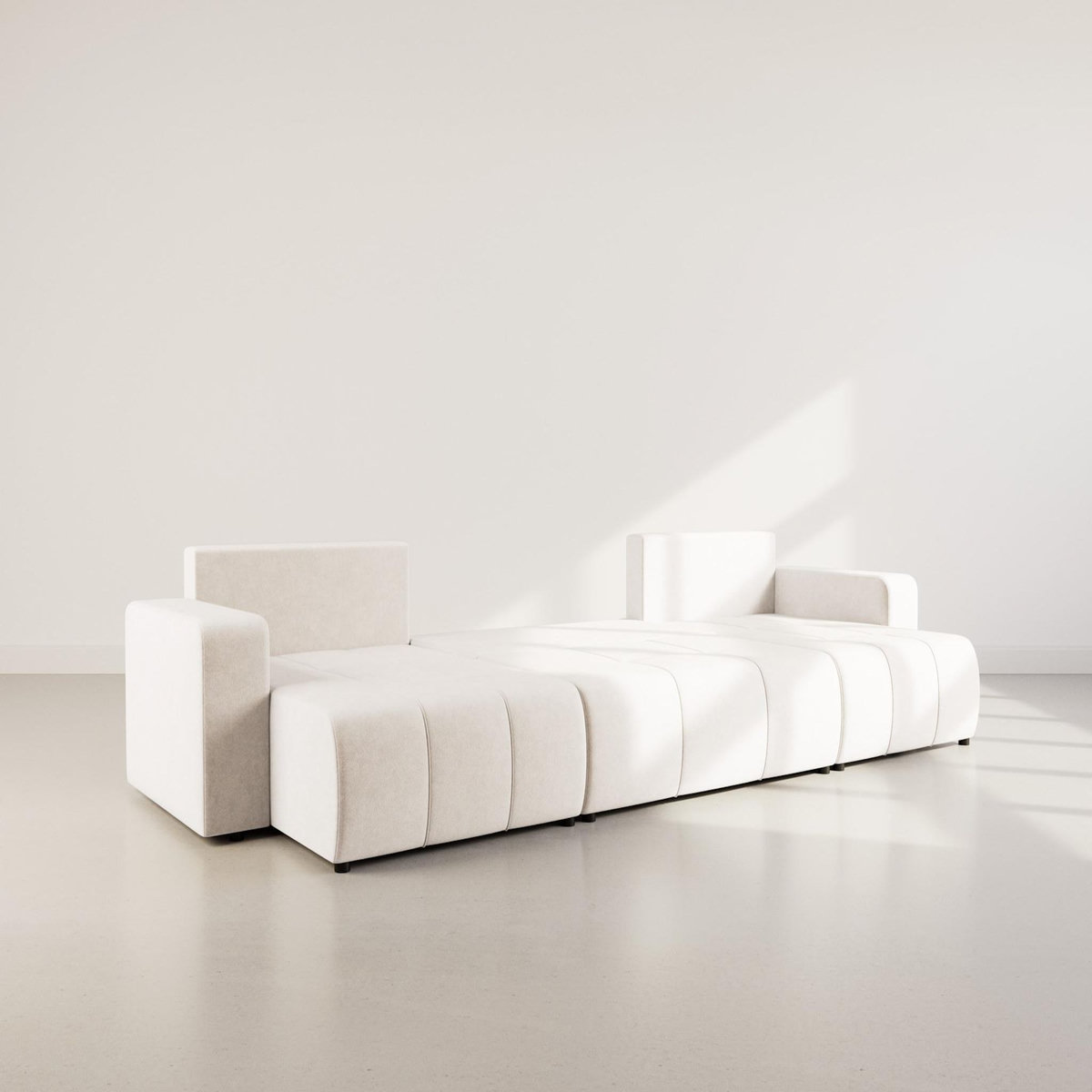 BEST MOBILIER Nicole - canapé panoramique en u 7 places convertible avec coffre en tissu