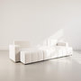 Voir la diapositive 2 : BEST MOBILIER Nicole - canapé panoramique en u 7 places convertible avec coffre en tissu