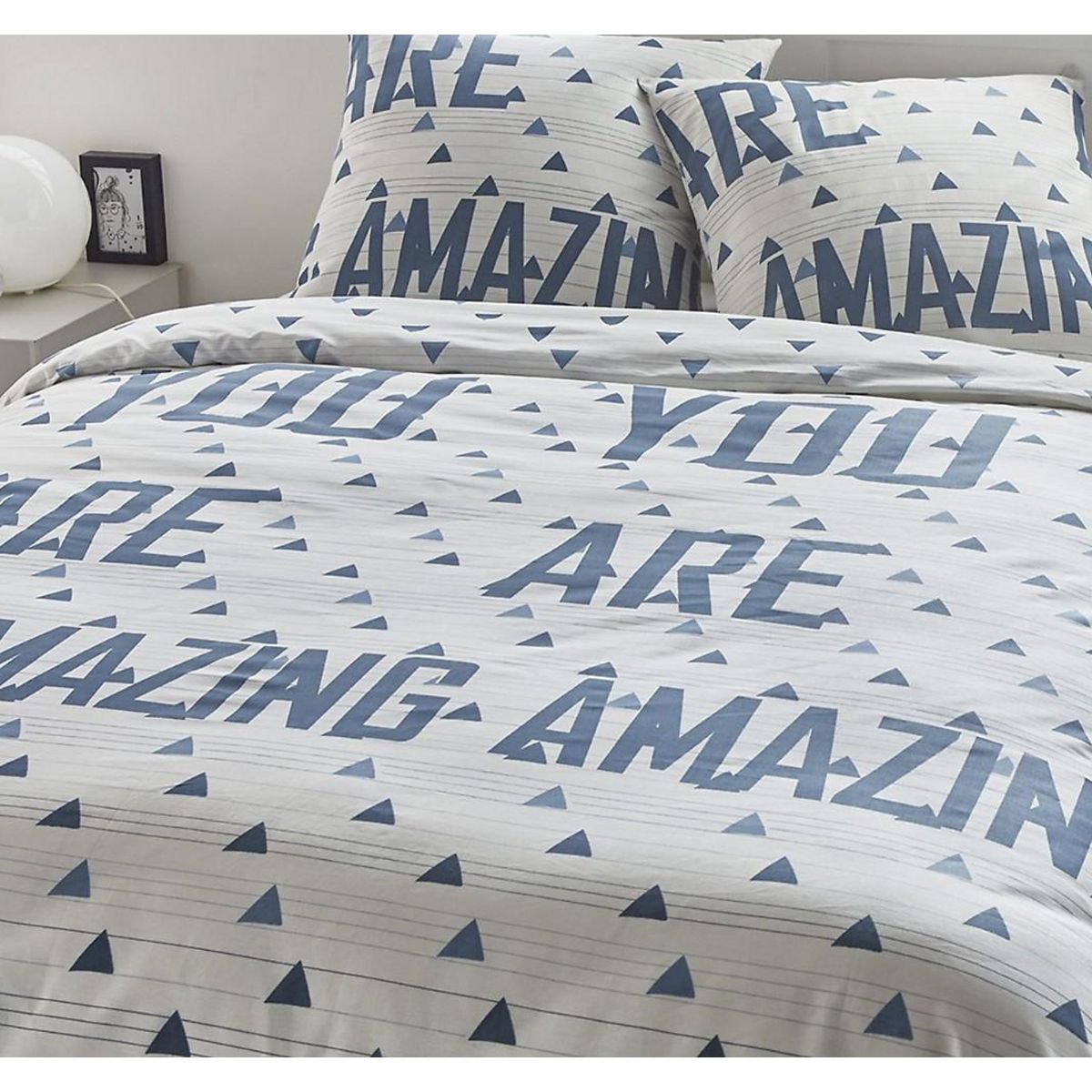 Home collection Parure housse de couette 3pcs 240x220cm 100%coton 51fils amazing blanc