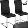 Voir la diapositive 1 : tectake Ensemble de chaises de salle à manger rembourré avec revêtement aspect cuir noir Lot de 2