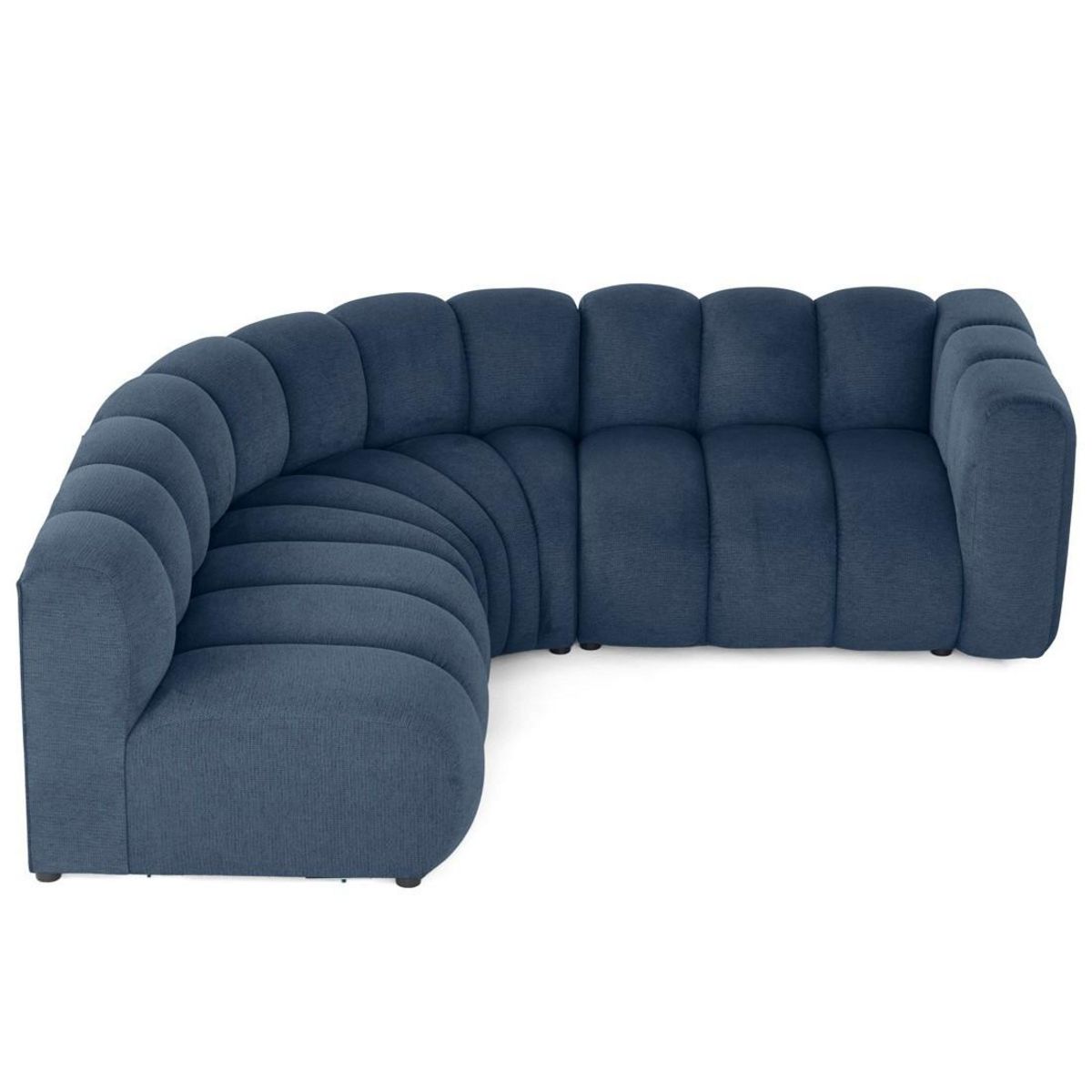 LISA DESIGN Debbie - canapé modulable d'angle gauche 4 places avec accoudoir en tissu texturé