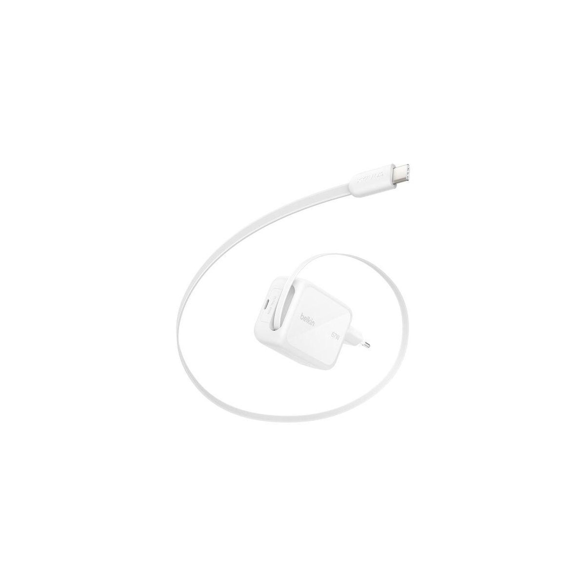 Belkin Chargeur secteur 67w usb-c avec cable retractable