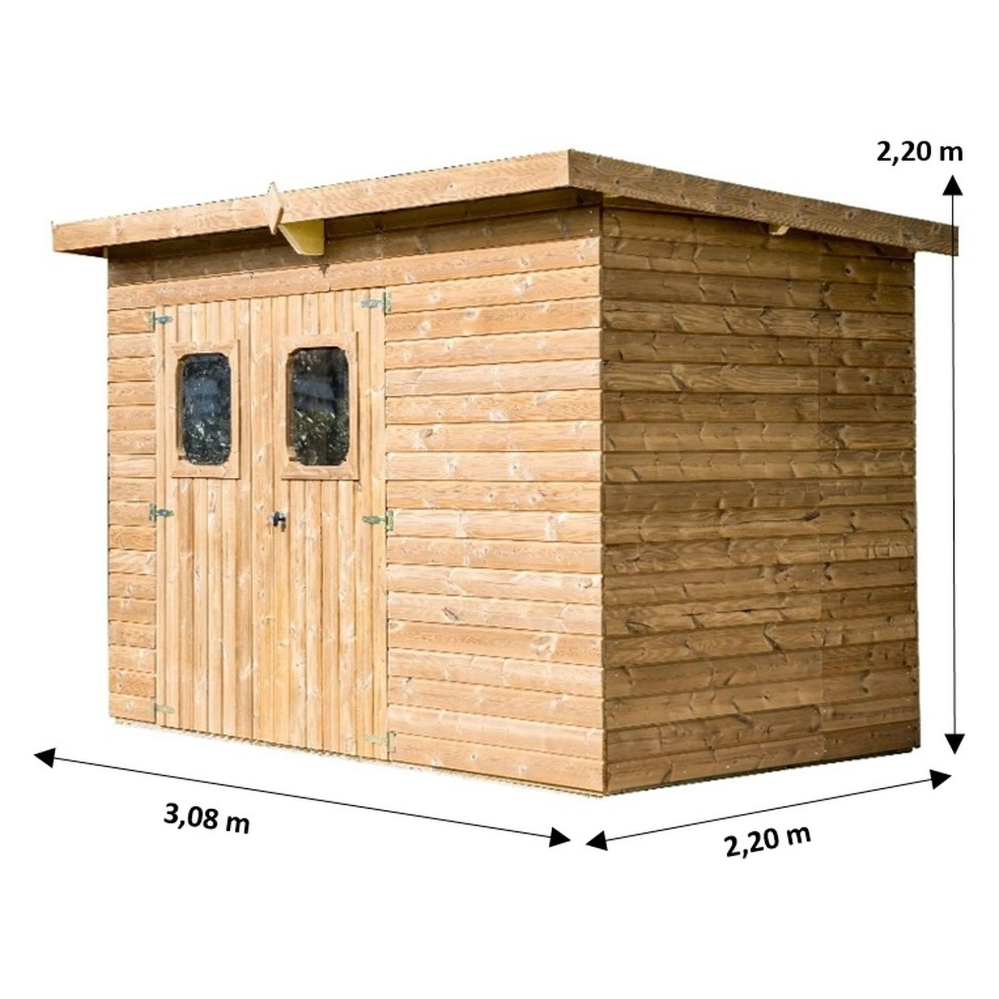 Voir la diapositive 3 : Habrita Abri de jardin bois - Autoclavé - 6,78m²