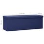 Voir la diapositive 6 : VIDAXL Banc de rangement pliable Bleu Faux lin