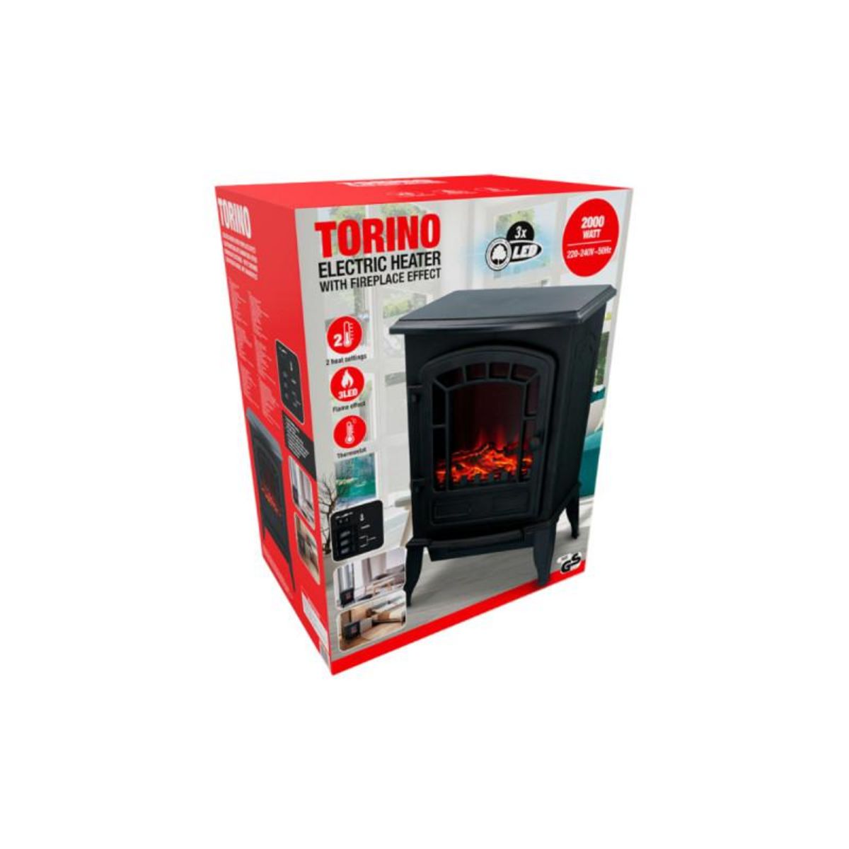 EDM Poêle imitation cheminée à LED EDM - 2000 W - 07195