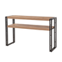 Voir la diapositive 1 : CONCEPT USINE Console style industriel - bois et noir - 140 cm HANKO