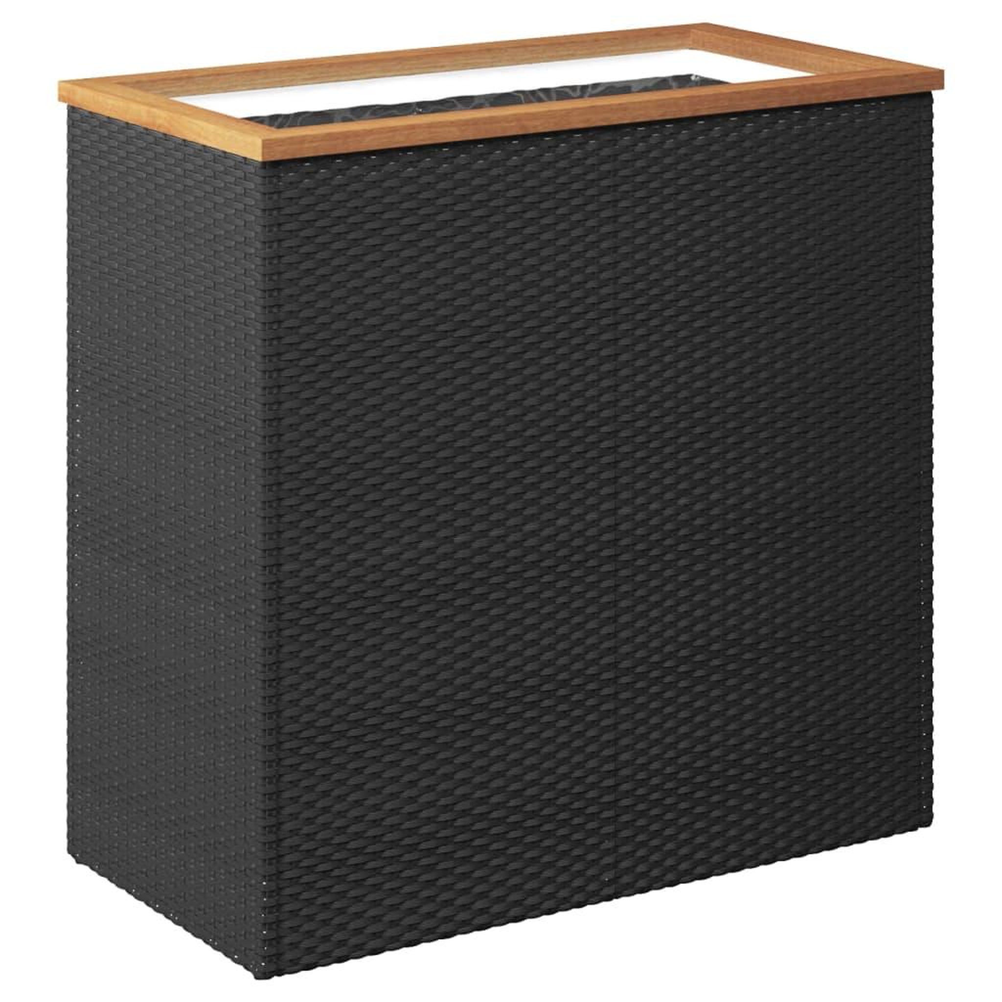 Voir la diapositive 2 : VIDAXL Jardiniere noir 80x40x80 cm resine tressee