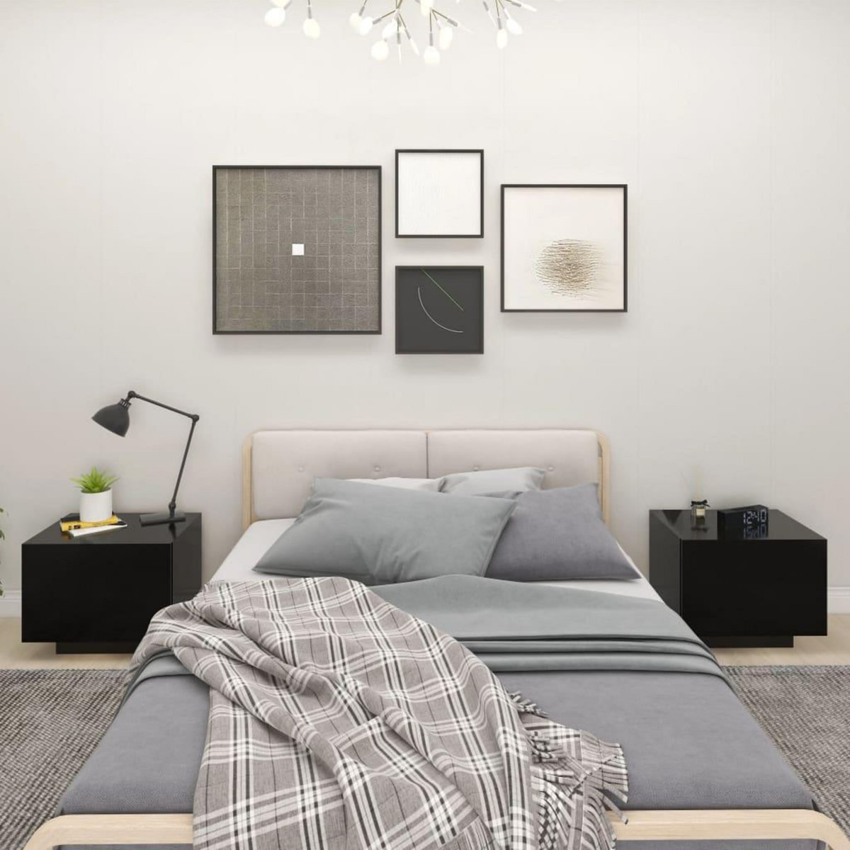 VIDAXL Table de chevet noir 100x35x40 cm bois d'ingenierie